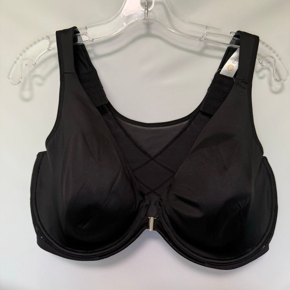 Delimira front closure posture bra black size 40E/DD NWT W698